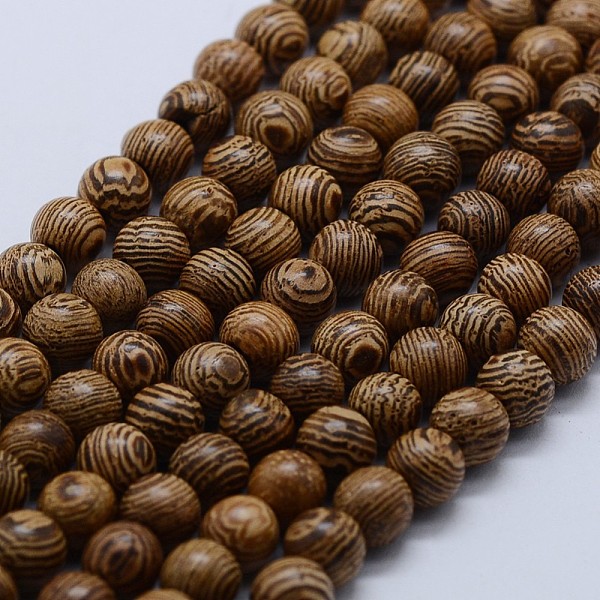 

PandaHall Natural Wenge Wood Beads Strands, Round, 6mm, Hole: 1mm, about 67pcs/strand, 14.2 inch(36cm) Wenge Round