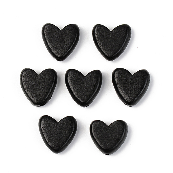 

PandaHall Painted Natural Wood Beads, Lead Free, Heart, Black, 16x16x6mm, Hole: 1.2mm Schima Wood Heart Black