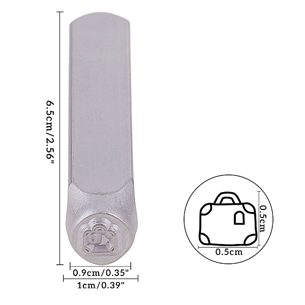 

PandaHall Iron Metal Stamps, Luggage Patterns, Platinum, 6.55x1cm Iron