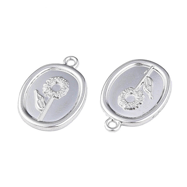 

PandaHall Rack Plating Alloy Pendants, Cadmium Free & Lead Free, Oval with Flower, Platinum, 21x15x2mm, Hole: 1.6mm Alloy Oval
