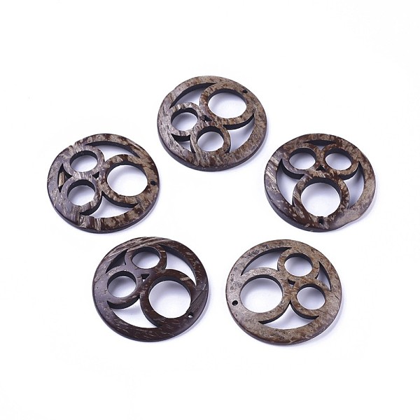 

PandaHall Coconut Pendants, Flat Round, Coffee, 50x5mm, Hole: 3mm Coconut Flat Round Brown