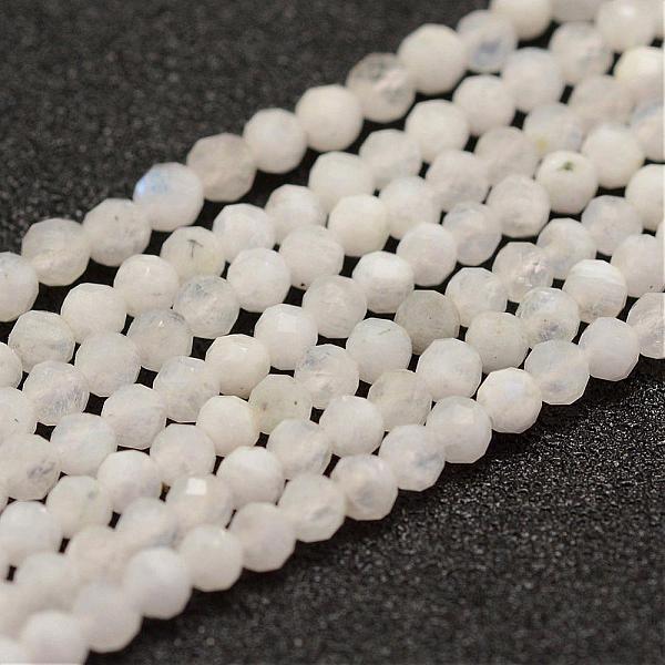 

PandaHall Natural Rainbow Moonstone Beads Strands, Faceted, Round, 3mm, Hole: 0.5~0.6mm, about 144~151pcs/strand, 15.3~15.7 inch(39~40cm)..., White