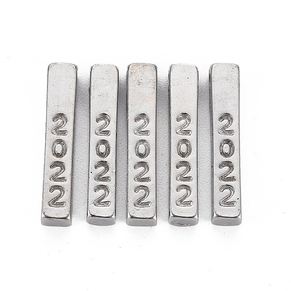 

PandaHall Rack Plating Alloy Pendants, Cadmium Free & Lead Free, Number 2022, Cuboid, Platinum, 23x4x4mm, Hole: 1.8mm Alloy Cuboid