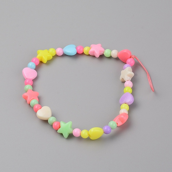 

PandaHall Acrylic Beaded Mobile Straps, Star & Heart, Mixed Color, 17cm Acrylic Multicolor