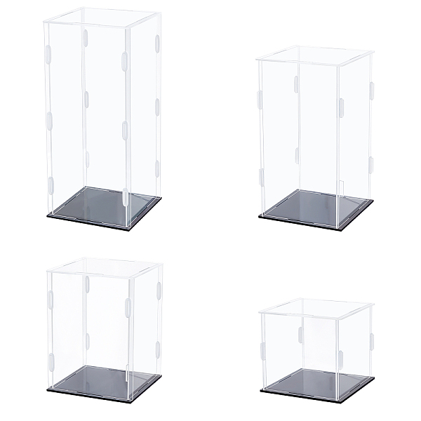 Image of OLYCRAFT Acrylic Display Box 4 Sizes Display Case 2mm Thick Clear Acrylic Display Cases for Collectibles Home Storage Organizing Stands -...