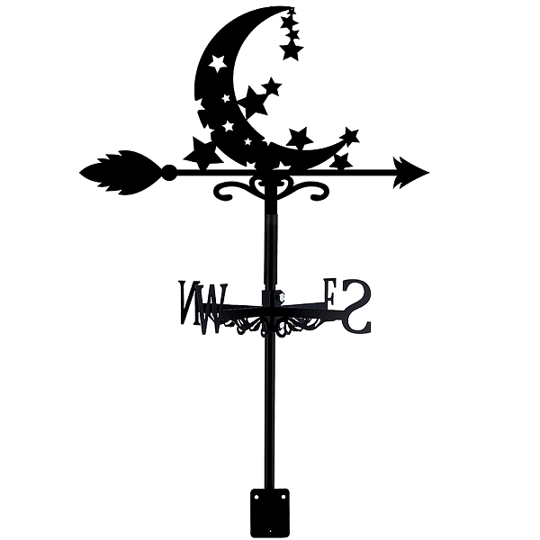 

PandaHall Orangutan Iron Wind Direction Indicator, Weathervane for Outdoor Garden Wind Measuring Tool, Moon, 273x358mm Iron Moon