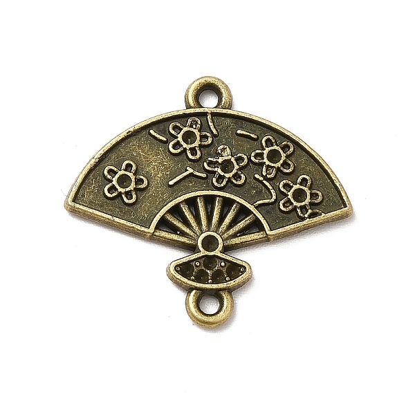 

PandaHall Tibetan Style Alloy Connector Charms, Chinese Style Hand Fan with Flower Shape Links, Antique Bronze, 22x24x1.5mm, Hole: 1.5mm...