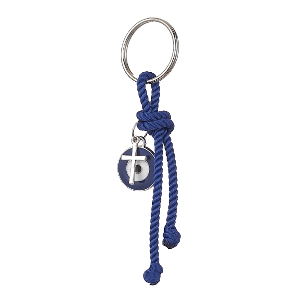 

PandaHall Cross & Evil Eye Zinc Alloy Enamel Pendants Keychains, with Polyester Cord and Iron Split Ring, Marine Blue, 10cm Iron Evil Eye