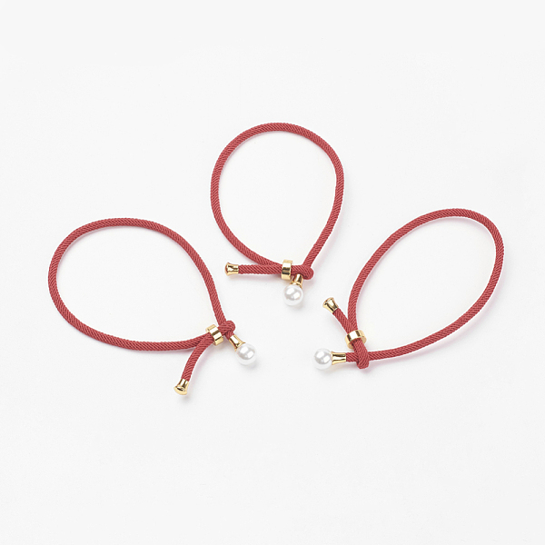 

PandaHall Cotton Cord Bracelets, Red String Bracelets, with Stainless Steel Findings & Acrylic Pearl, Red, 9 inch~9-7/8 inch(230~250mm), 3mm...