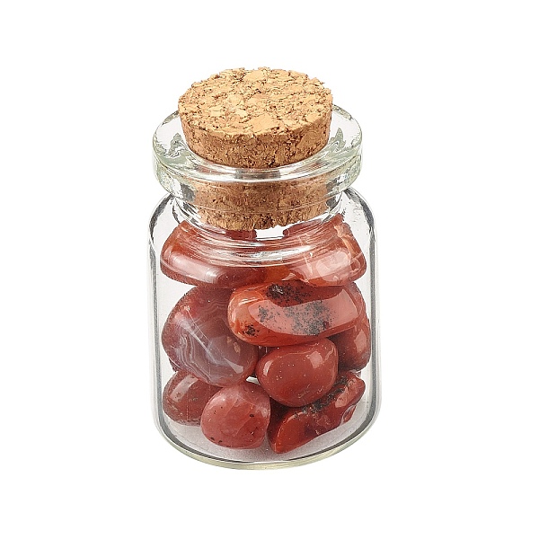 

PandaHall Transparent Glass Wishing Bottle Decoration, with Natural Carnelian Chip Beads, 22x34mm, Chip Beads: 6~16x5~10x2~8mm Carnelian...