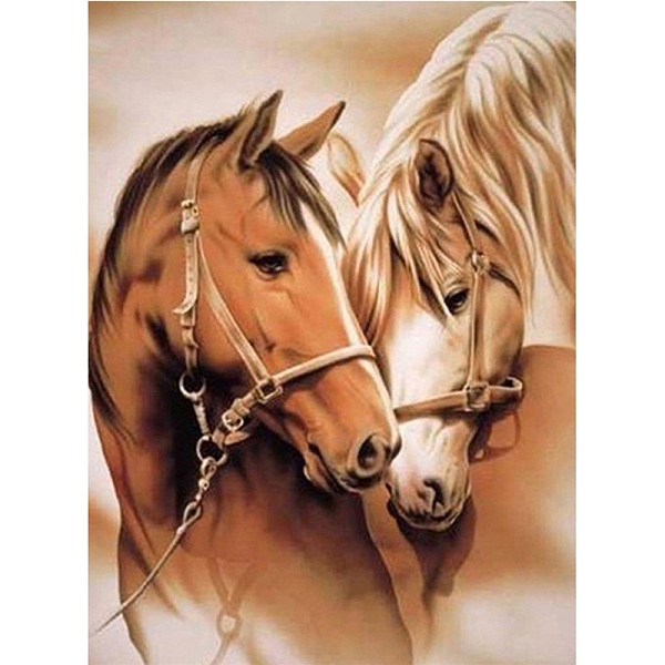 

PandaHall 5D DIY Diamond Painting Animals Canvas Kits, with Resin Rhinestones, Diamond Sticky Pen, Tray Plate and Glue Clay, Horse Pattern...