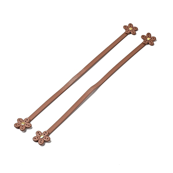 

PandaHall Flower End Cowhide Leather Sew On Bag Handles, with Brass Findings, Bag Strap Replacement Accessories, Saddle Brown...