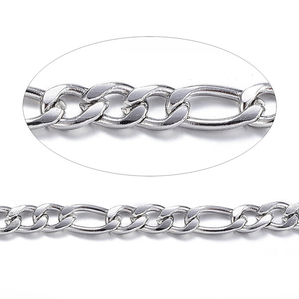 

PandaHall 304 Stainless Steel Figaro Chains, with Spool, Unwelded, for Jewelry Making, Stainless Steel Color, 4~6x3x0.8mm, about 82.02 Feet...