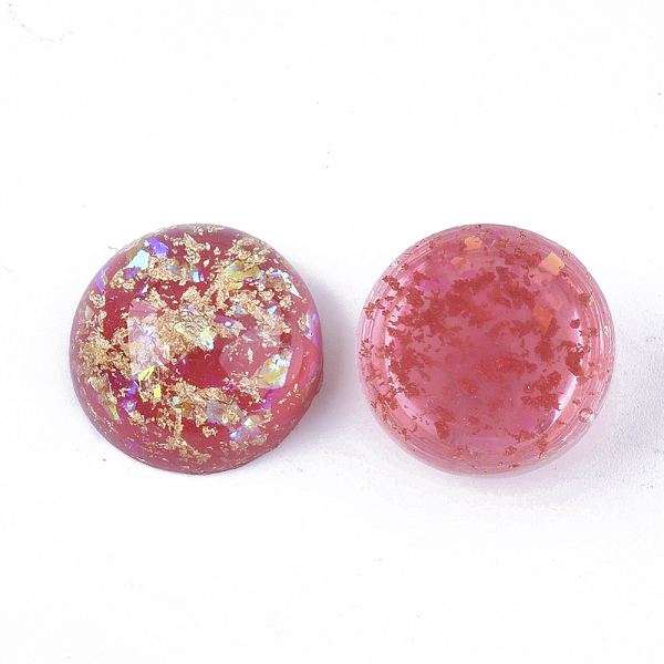 

PandaHall Resin Cabochons, with Gold Foil & Glitter Sequins/Paillette, Half Round/Dome, Mixed Color, 19.5x9.5mm Resin Half Round Multicolor