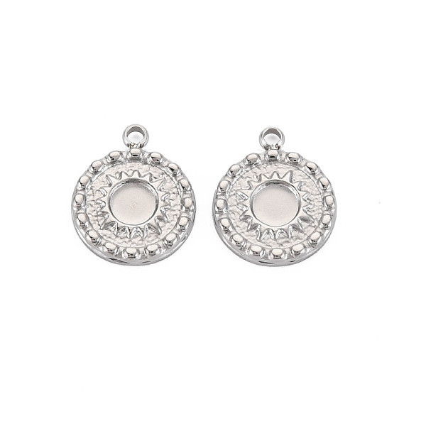 

PandaHall 304 Stainless Steel Pendant Enamel Settings, Flat Round, Stainless Steel Color, 14x11.5x1.5mm, Hole: 1.6mm 304 Stainless Steel...