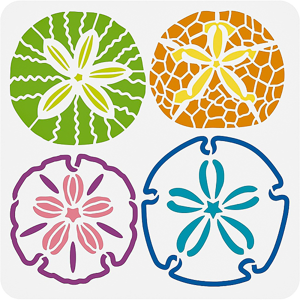 

PandaHall BENECREAT Sand Dollar Stencil, 30x30cm Nautical Seashore Fish Stencil Reusable Painting Templates for Scrapbooking, Fabric, Floor...