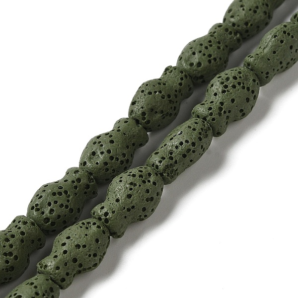 Brins de perles de pierre de lave naturelle