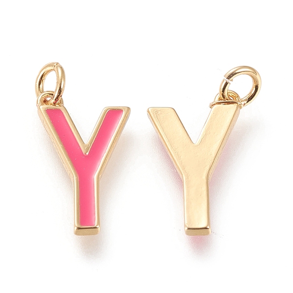 

PandaHall Brass Enamel Pendants, with Jump Ring, Long-Lasting Plated, Real 18K Gold Plated, Letter.Y, Hot Pink, Letter.Y, Y: 18x10.5x1.8mm...