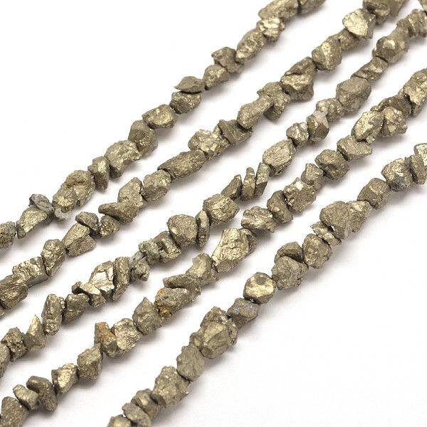 

PandaHall Natural Pyrite Nuggets Beads Strands, 5~8x3~6mm, Hole: 1mm, about 15.7 inch Pyrite Nuggets