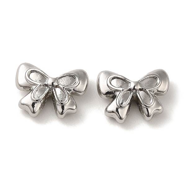 

PandaHall Rack Plating Alloy Beads, Cadmium Free & Nickel Free & Lead Free, Bowknot, Platinum, 11x14.5x5.5mm, Hole: 2mm Alloy Bowknot