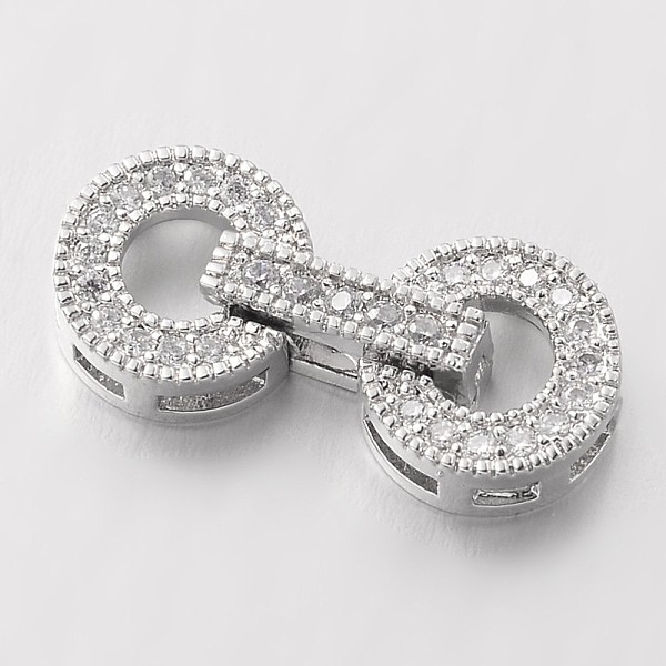 

PandaHall Flat Round Brass Micro Pave Cubic Zirconia Fold Over Clasps, Lead Free & Nickel Free, Platinum, 22x10x4.5mm, Hole: 2x2mm...
