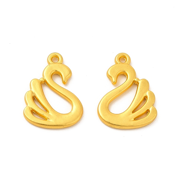 

PandaHall Rack Plating Alloy Pendants, Lead Free & Cadmium Free & Nickel Free, Swan Charm, Matte Gold Color, 19x13.5x1.5mm, Hole: 1.4mm...