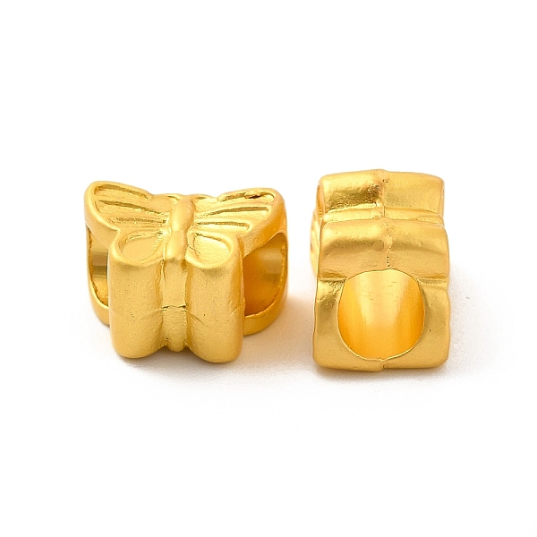 

PandaHall Rack Plating Alloy European Beads, Large Hole Beads, Lead Free & Cadmium Free & Nickel Free, Butterfly, Matte Gold Color...