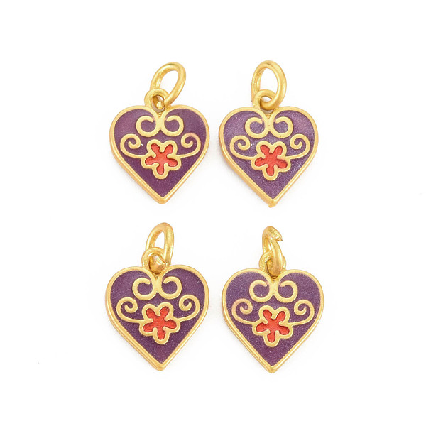 

PandaHall Rack Plating Alloy Enamel Charms, Long-Lasting Plated, Matte Style, Cadmium Free & Nickel Free & Lead Free, with Jump Rings, Heart...