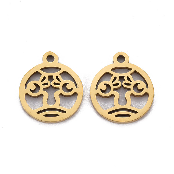 

PandaHall Ion Plating(IP) 201 Stainless Steel Charms, Cut, Flat Round with Face, Golden, 12x10x1mm, Hole: 1.2mm 201 Stainless Steel Flat...