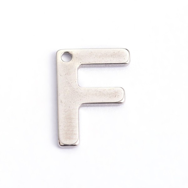 

PandaHall 304 Stainless Steel Letter Charms, Letter.F, 11x7.5x0.5mm, Hole: 1mm 304 Stainless Steel Letter F