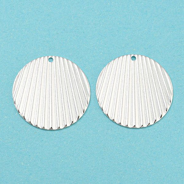 

PandaHall Eco-friendly Brass Pendants, Cadmium Free & Lead Free, Corrugated Flat Round Charm, 925 Sterling Silver Plated, 21x0.5mm, Hole...