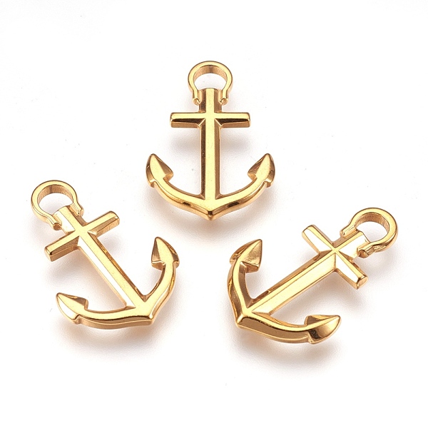 

PandaHall 304 Stainless Steel Pendants, Anchor, Golden, 30x20x3mm, Hole: 4mm 304 Stainless Steel Anchor & Helm