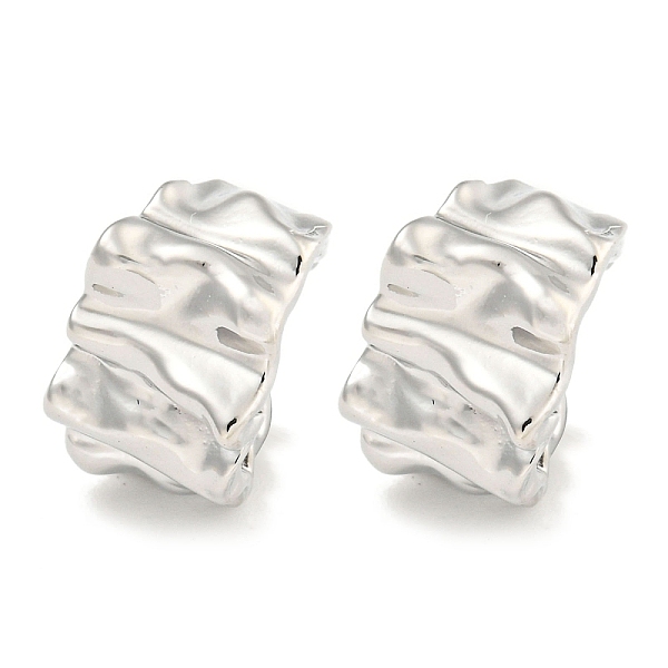 

PandaHall Brass Cuff Earrings for Women, Fold Charm, Platinum, 15x9mm Brass Others