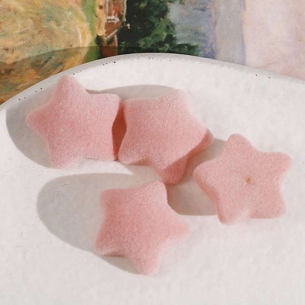 

PandaHall Flocking Resin Cabochons, Star, Pink, 19x18mm Resin Star Pink