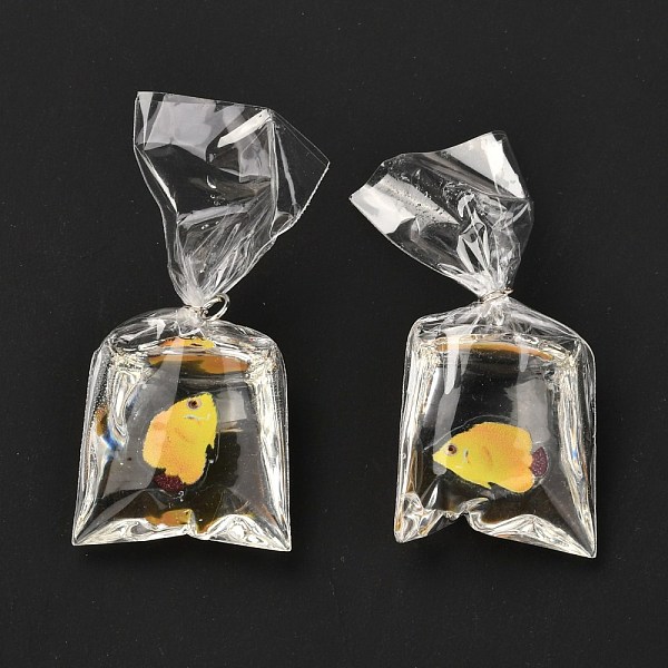 

PandaHall Resin Pendants with Iron Jump Ring, 3D Printed, Goldfish Bag, Yellow, 48~51x22.5~23x9~12mm, Hole: 3mm Iron+Resin Others Yellow