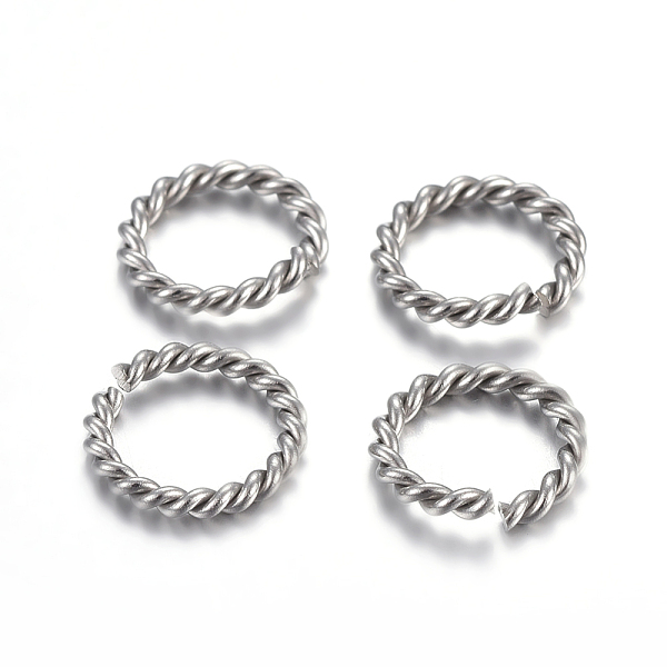 

PandaHall 304 Stainless Steel Jump Rings, Open Jump Rings, Twisted, Stainless Steel Color, 10x1.5mm, Inner Diameter: 7mm 304 Stainless Steel