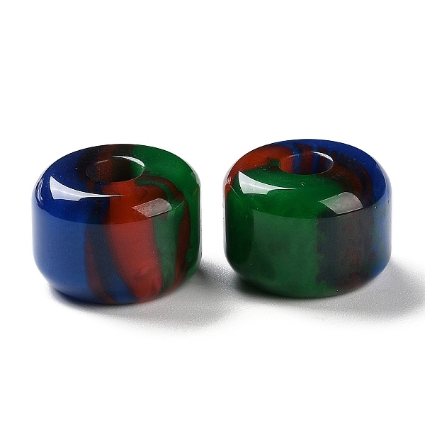 

PandaHall Resin European Beads, Large Hole Beads, Column, Colorful, 17.5x25x25mm, Hole: 7.5mm Resin Column