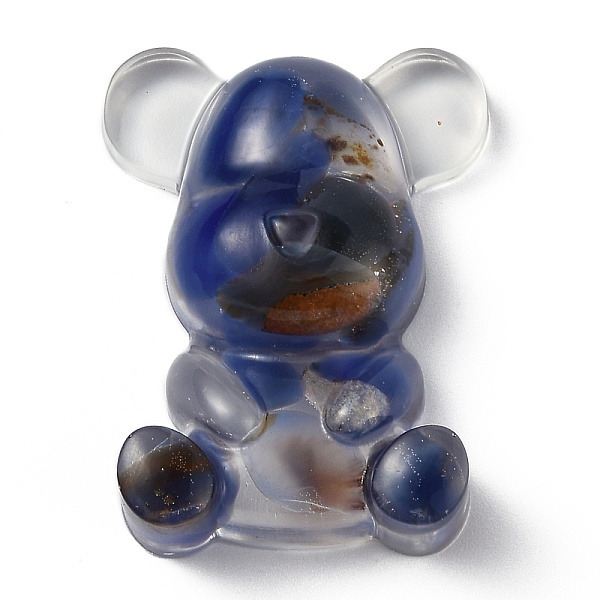 

PandaHall Resin Display Decorations, with Natural Agate Chips Inside, Bear, 53.5~53.8x41~41.5x17.5~21mm Natural Agate Bear