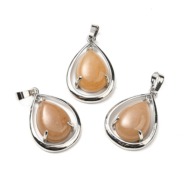 

PandaHall Natural Red Aventurine Pendants, Teardorp Charms, with Rack Plating Platinum Tone Brass Findings, Cadmium Free & Lead Free...