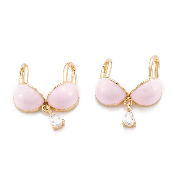 

PandaHall Real 18K Gold Plated Brass Micro Pave Clear Cubic Zirconia Pendants, with Enamel, Long-Lasting Plated, Swimwear, Pink, 23x20x6.5mm...