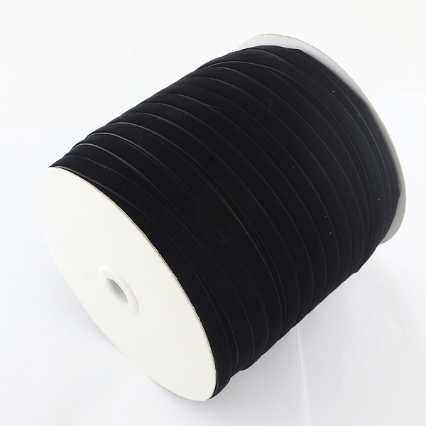 

PandaHall 1/4 inch Single Face Velvet Ribbon, Black, 1/4 inch(6.5mm), about 200yards/roll(182.88m/roll) Velvet None Black