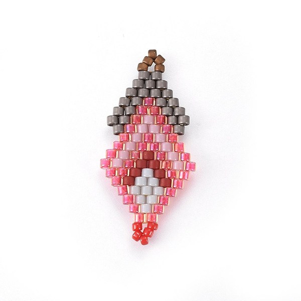

PandaHall MIYUKI & TOHO Handmade Japanese Seed Beads Links, Loom Pattern, Double Rhombus, Colorful, 27~29x13~14x1.7mm, Hole: 1.5mm Glass...