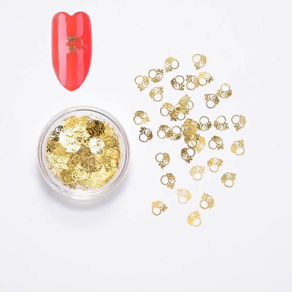 

PandaHall Brass Cabochons, Nail Art Decoration Accessories, Father Christmas/Santa Claus, Golden, 4.5x4.5x0.1mm, about 100pcs/box Brass...