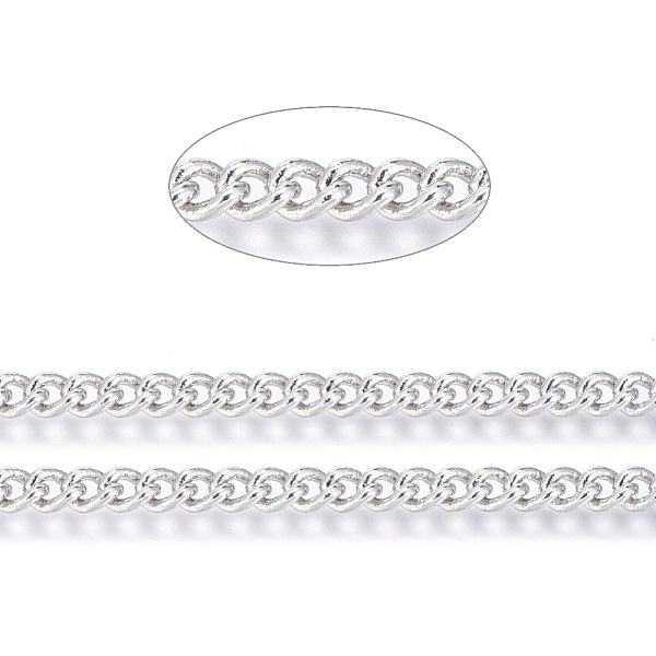 

PandaHall Brass Twisted Chains, Curb Chains, Unwelded, with Spool, Oval, Lead Free & Nickel Free & Cadmium Free, Platinum, 3.7x2.7x0.8mm...
