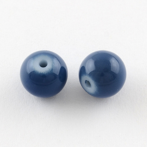 

PandaHall Painted Glass Bead Strands, Baking Paint, Round, Marine Blue, 6mm, Hole: 1.3~1.6mm, about 133pcs/strand, 31.4 inch Glass Round...
