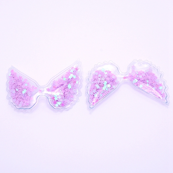 

PandaHall PVC with Resin Accessories, DIY for Bobby pin Accessories, Glitter Powder, Angel Wings, Medium Orchid, 46x70x4mm Resin Wing