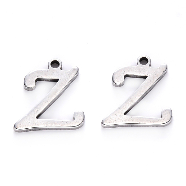 

PandaHall 201 Stainless Steel Charms, Laser Cut, Stainless Steel Color, Letter.Z, 11.5x11x1mm, Hole: 1mm 201 Stainless Steel Letter Z