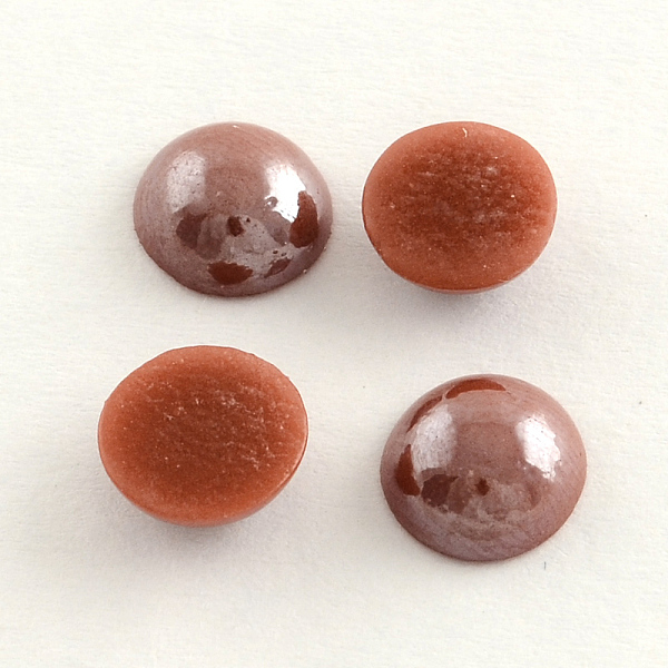 

PandaHall (Clearance Sale)Pearlized Plated Opaque Glass Cabochons, Half Round/Dome, Sienna, 5.5x3mm Glass Half Round Brown