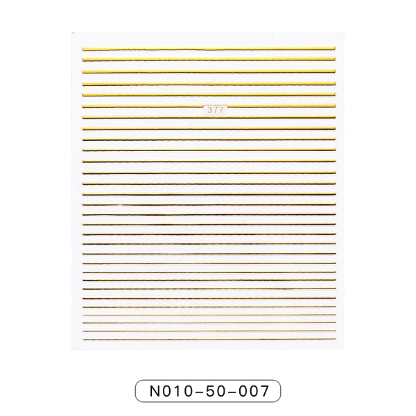 

PandaHall Gold Stamping Nail Art Stickers, Self-Adhesive, for Nail Tips Decorations, Stripe Pattern, 90x77mm Paper Stripe