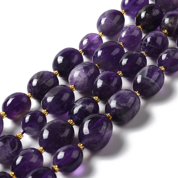 

PandaHall Natural Amethyst Beads Strands, Oval, 9.5~19.5x8~13.5x5.5~13mm, Hole: 0.9~1.2mm, about 24~27pcs/strand, 14.96~15.55''(38~39.5cm)...